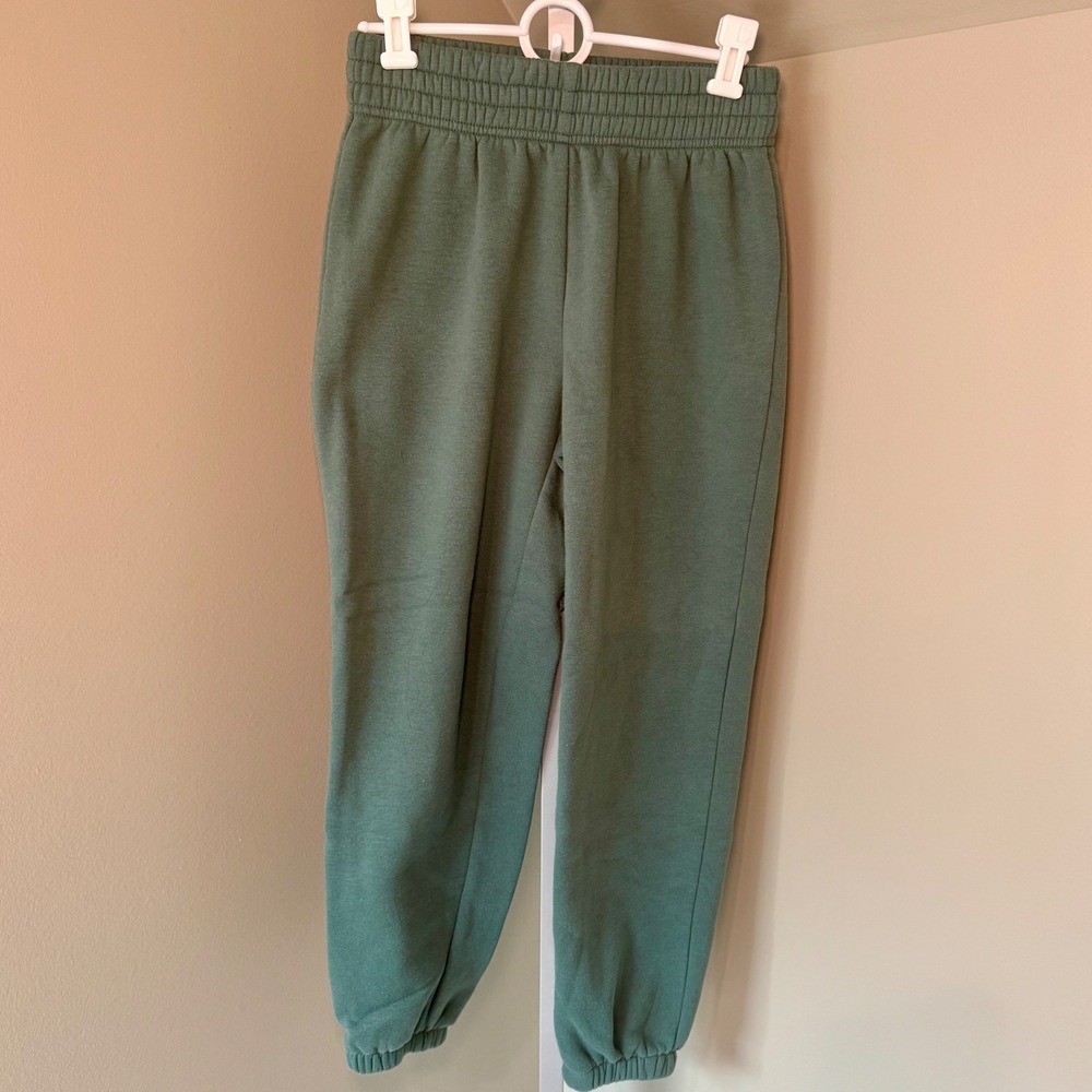Beyond Yoga Sage Green High Waisted Fleece Lined Joggers Sweatpants Small